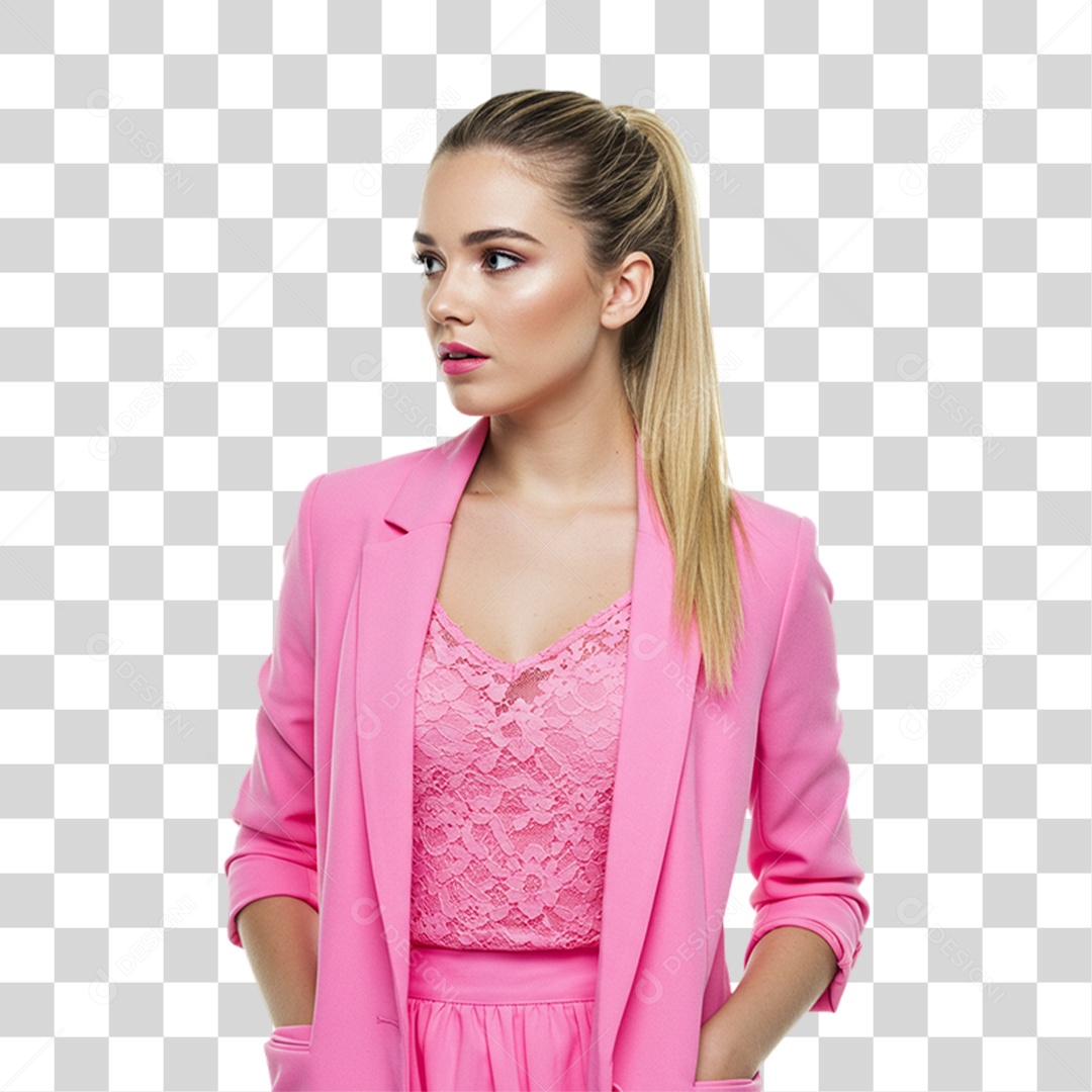 Mulher Modelo Fazendo Pose para Foto PNG Transparente