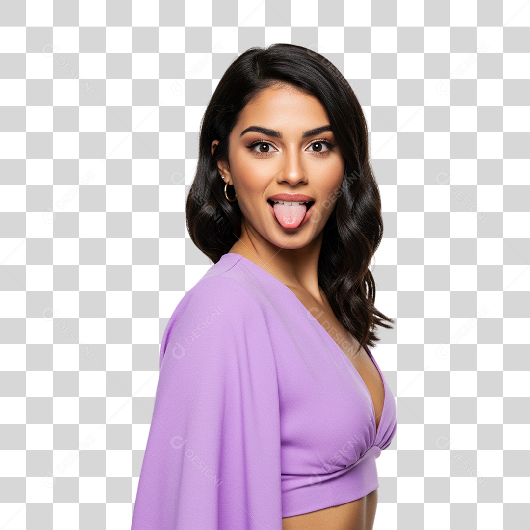 Mulher Modelo Fazendo Pose para Foto PNG Transparente