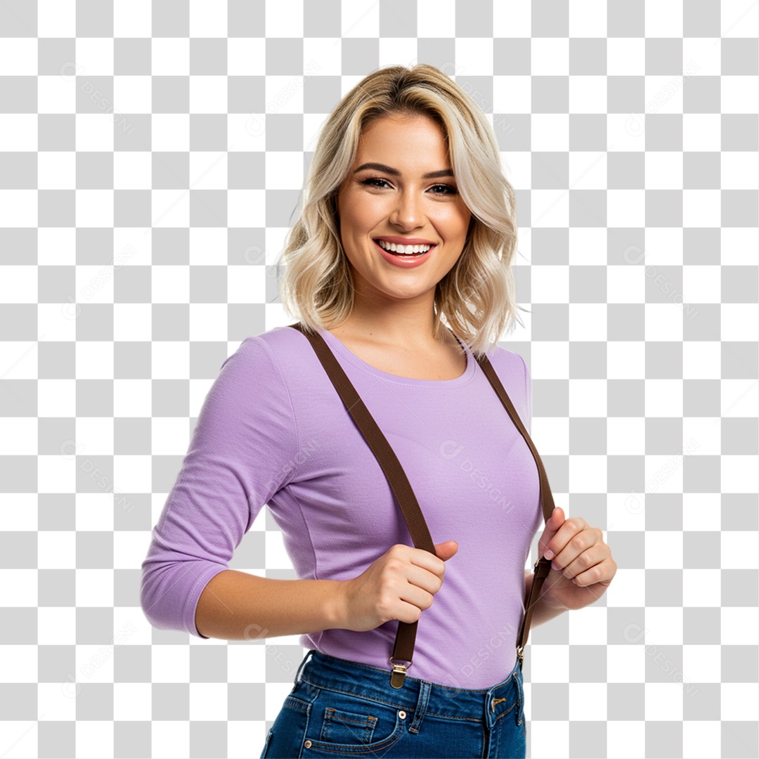 Mulher Modelo Fazendo Pose para Foto PNG Transparente