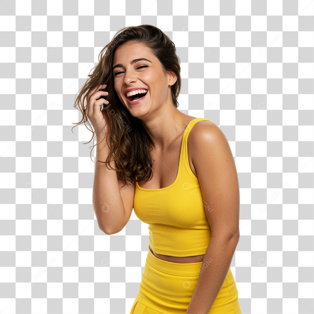 Mulher Modelo Fazendo Pose para Foto PNG Transparente