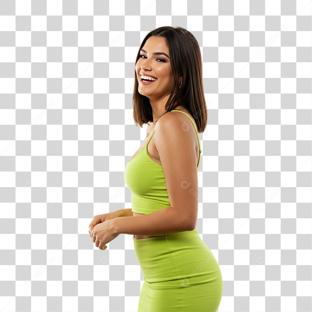 Mulher Modelo Fazendo Pose para Foto PNG Transparente