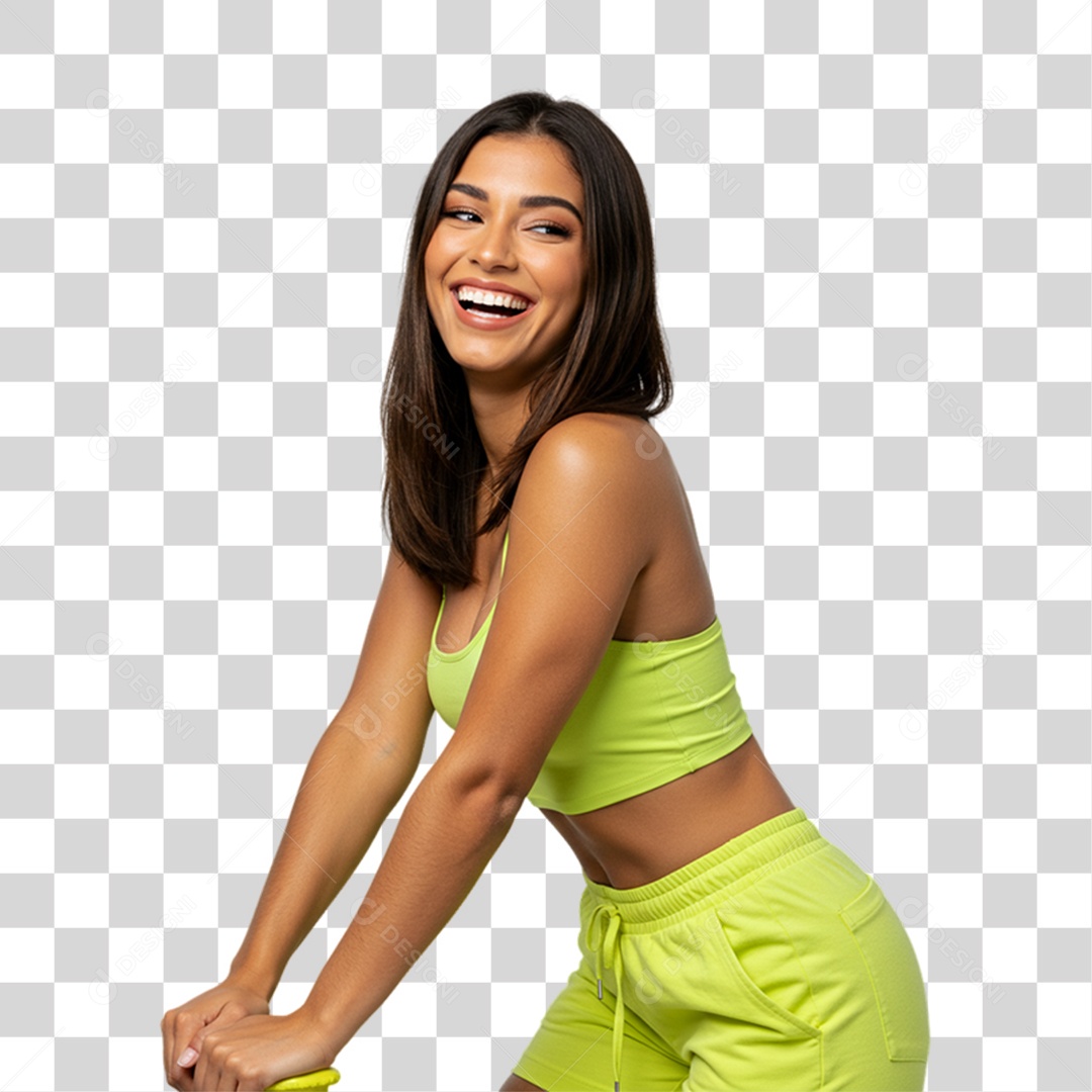 Mulher Modelo Fazendo Pose para Foto PNG Transparente