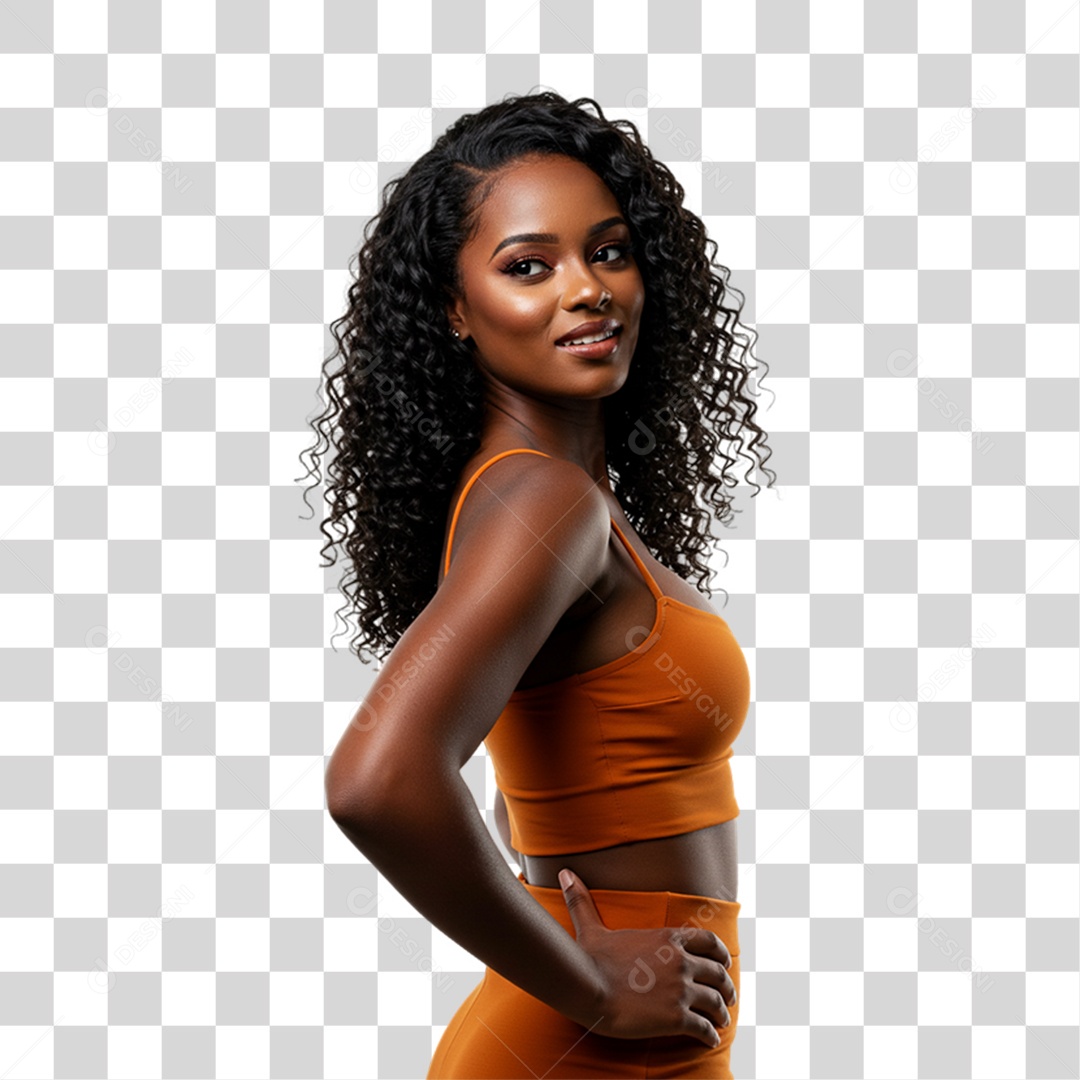 Mulher Modelo Fazendo Pose para Foto PNG Transparente