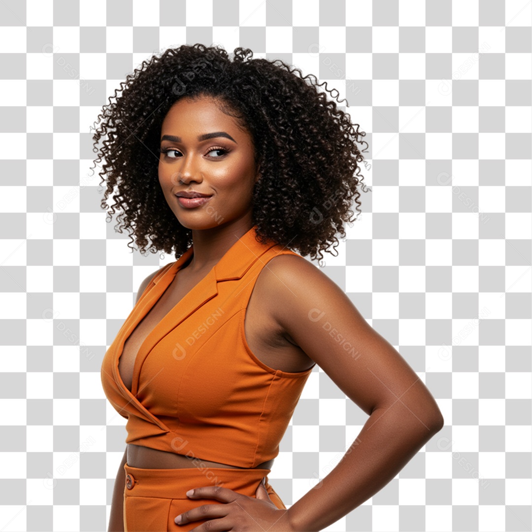 Mulher Modelo Fazendo Pose para Foto PNG Transparente