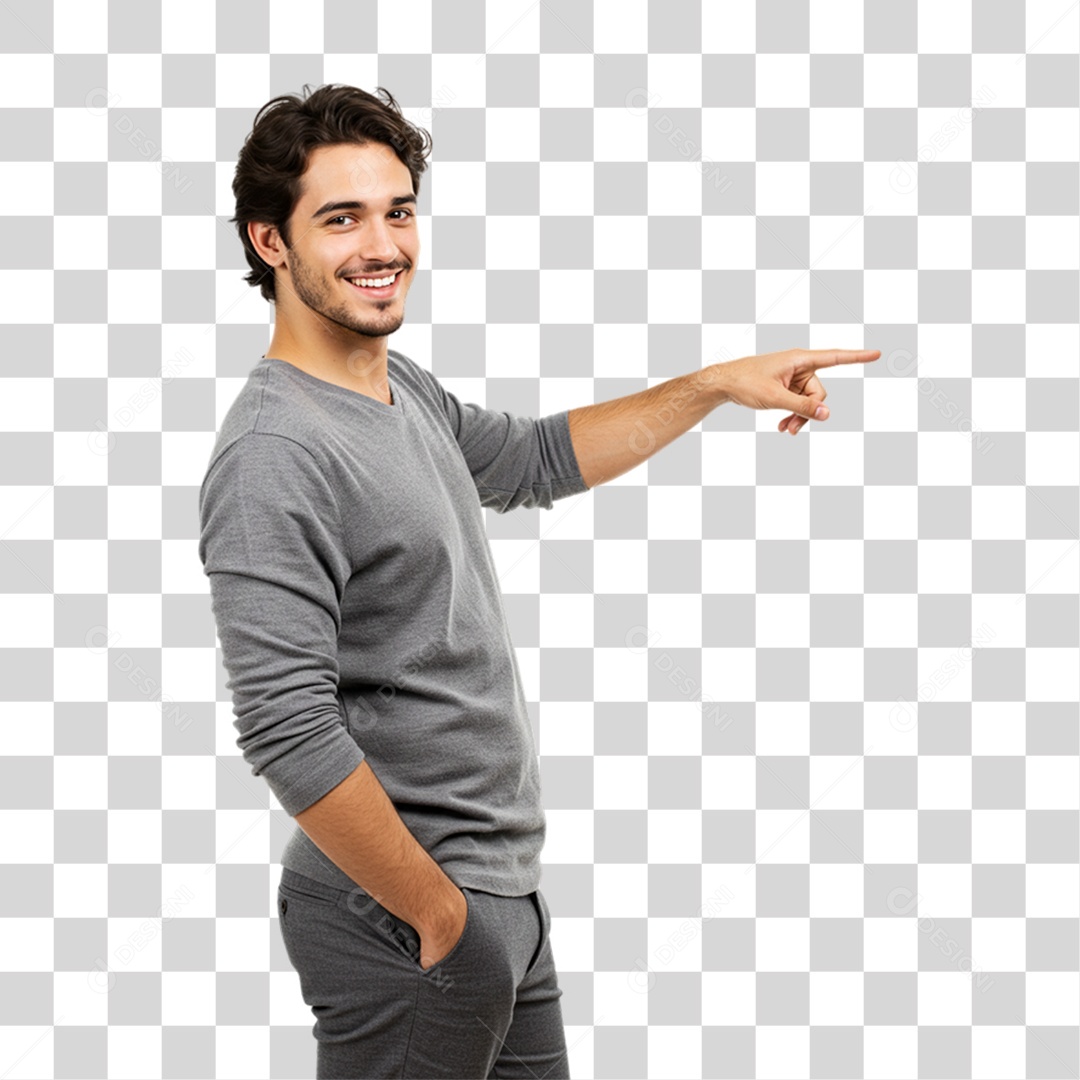 Homem Modelo Fazendo Pose para Foto PNG Transparente