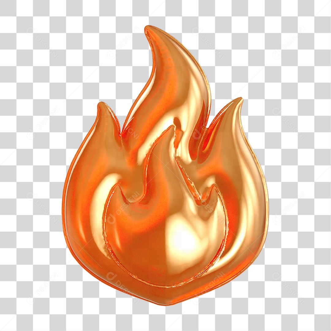 Ícone 3D Chama Fogo Fogueira PNG Transparente