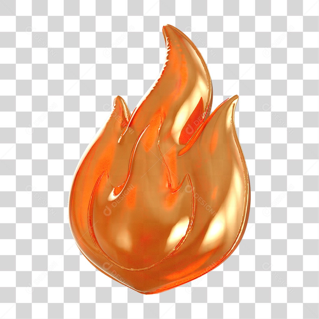 Ícone 3D Chama Fogo Fogueira PNG Transparente