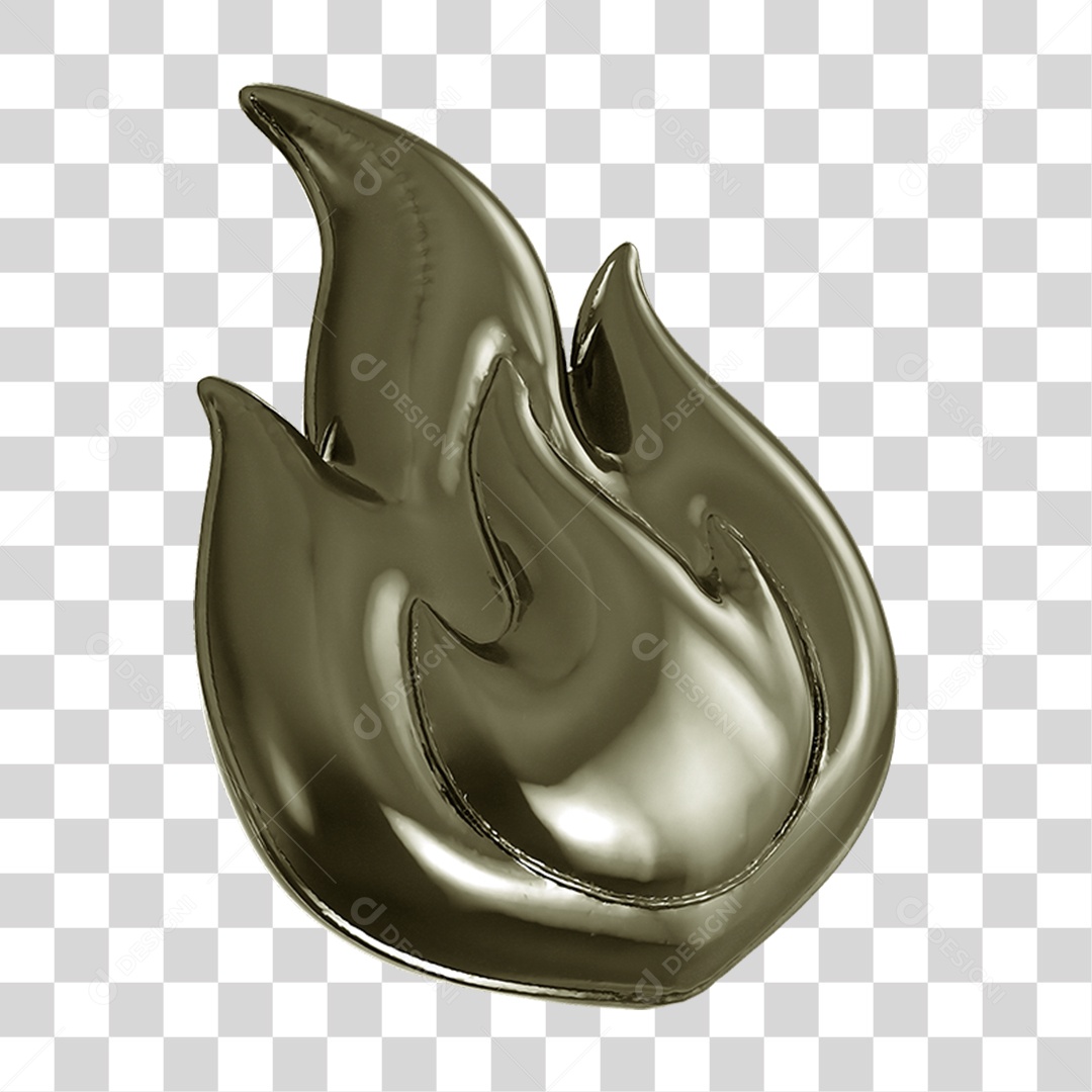 Ícone 3D Chama Fogo Fogueira PNG Transparente
