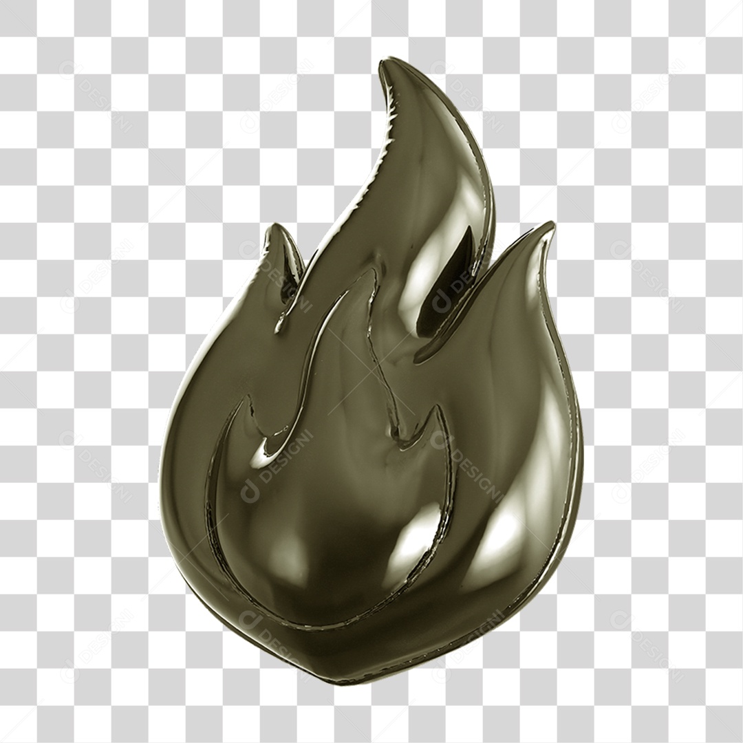Ícone 3D Chama Fogo Fogueira PNG Transparente