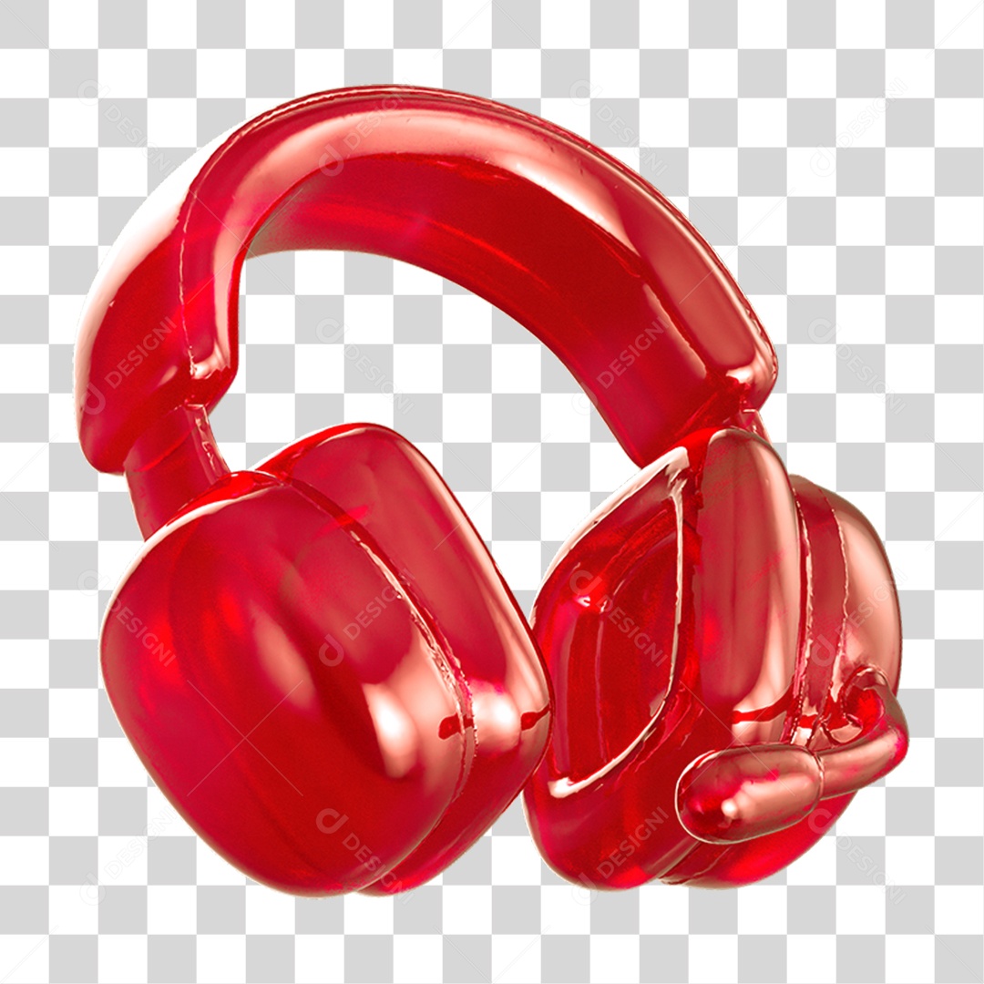 Ícone 3D Headset Gamer Fone de Ouvido PNG Transparente