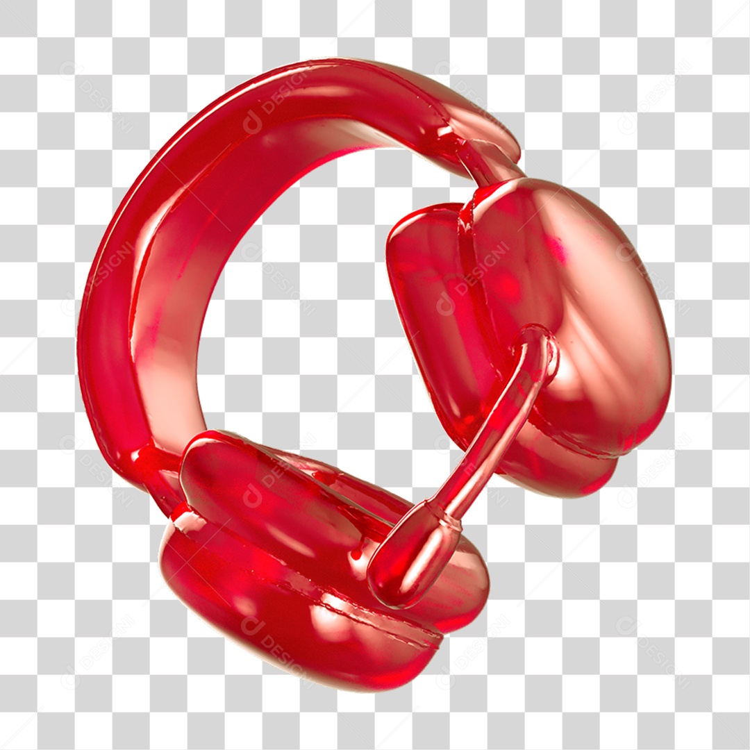 Ícone 3D Headset Gamer Fone de Ouvido PNG Transparente