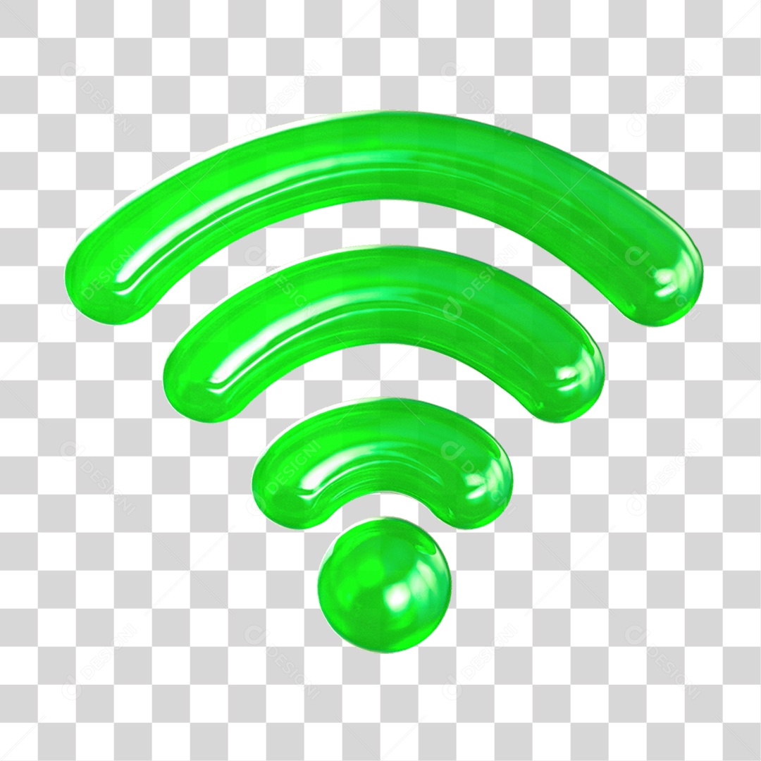 Ícone 3D Wi-fi Internet PNG Transparente