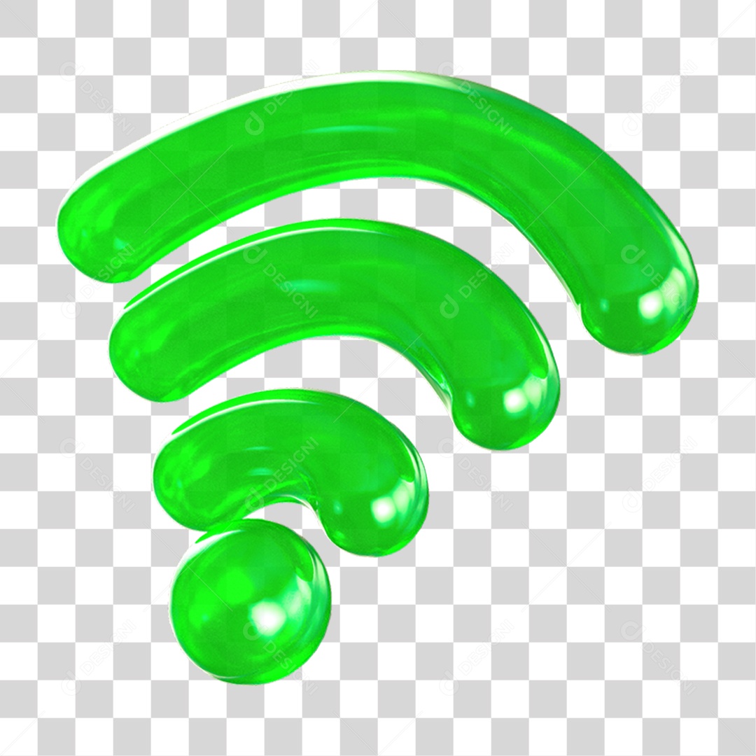 Ícone 3D Wi-fi Internet PNG Transparente