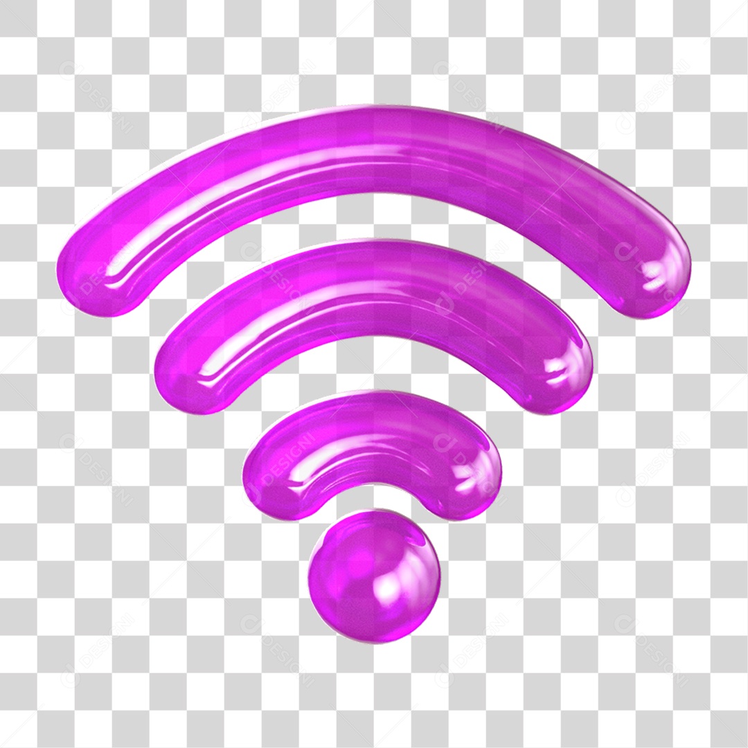 Ícone 3D Wi-fi Internet PNG Transparente