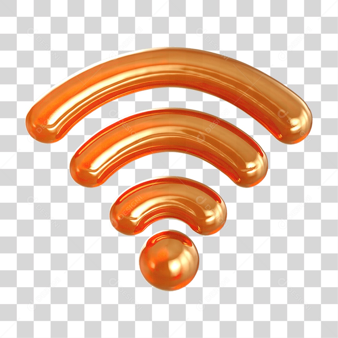 Ícone 3D Wi-fi Internet PNG Transparente