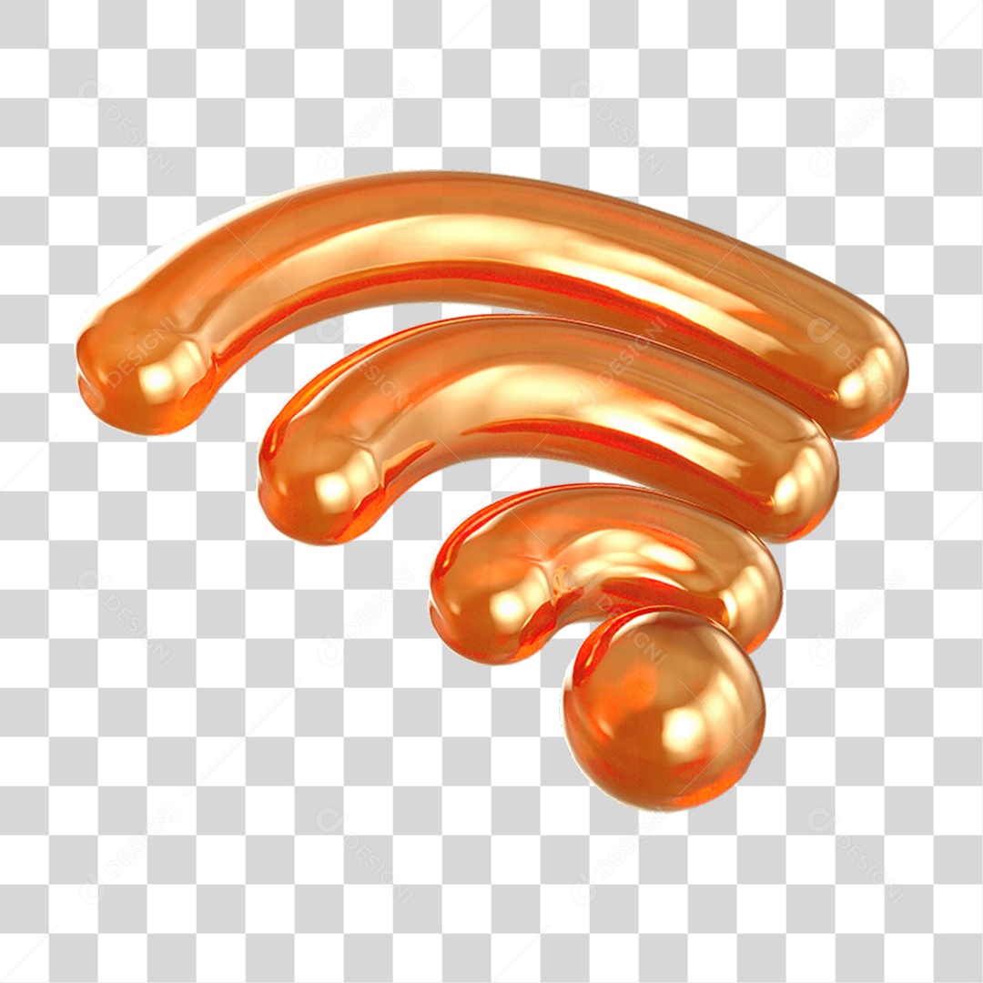 Ícone 3D Wi-fi Internet PNG Transparente
