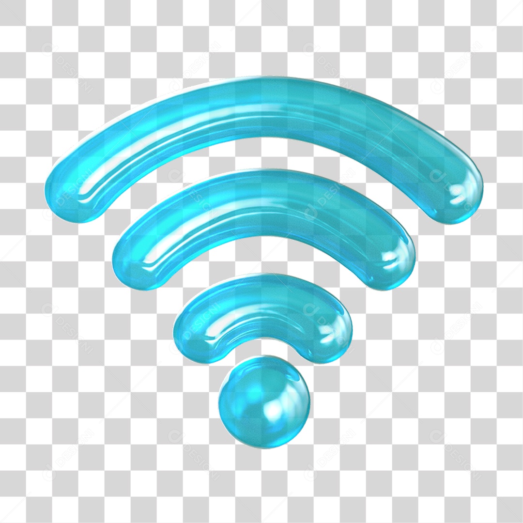 Ícone 3D Wi-fi Internet PNG Transparente