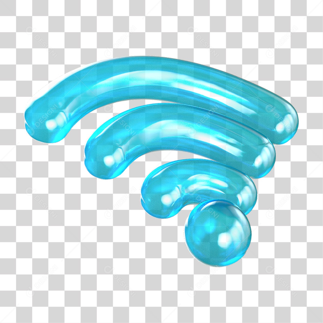 Ícone 3D Wi-fi Internet PNG Transparente