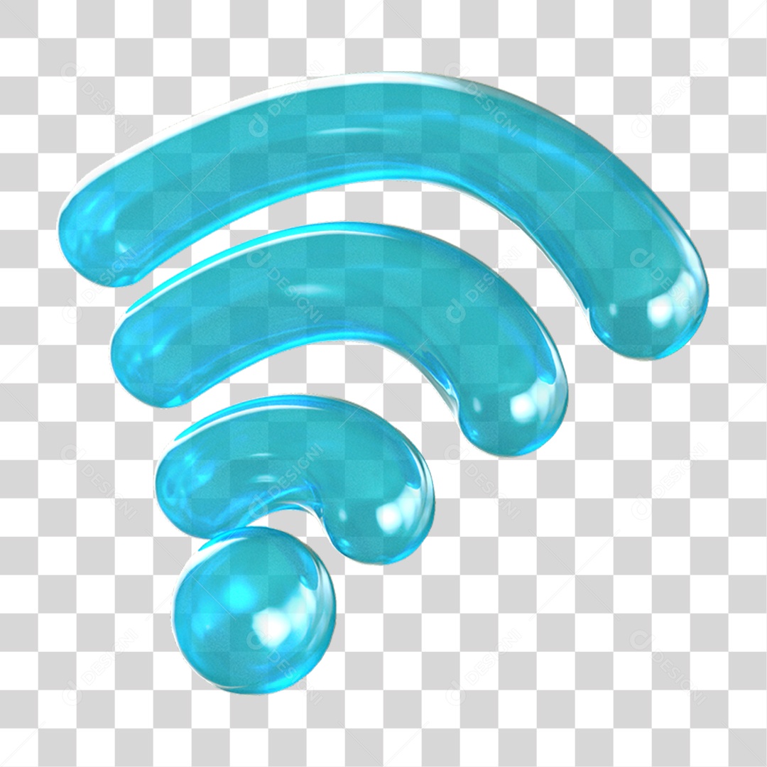 Ícone 3D Wi-fi Internet PNG Transparente