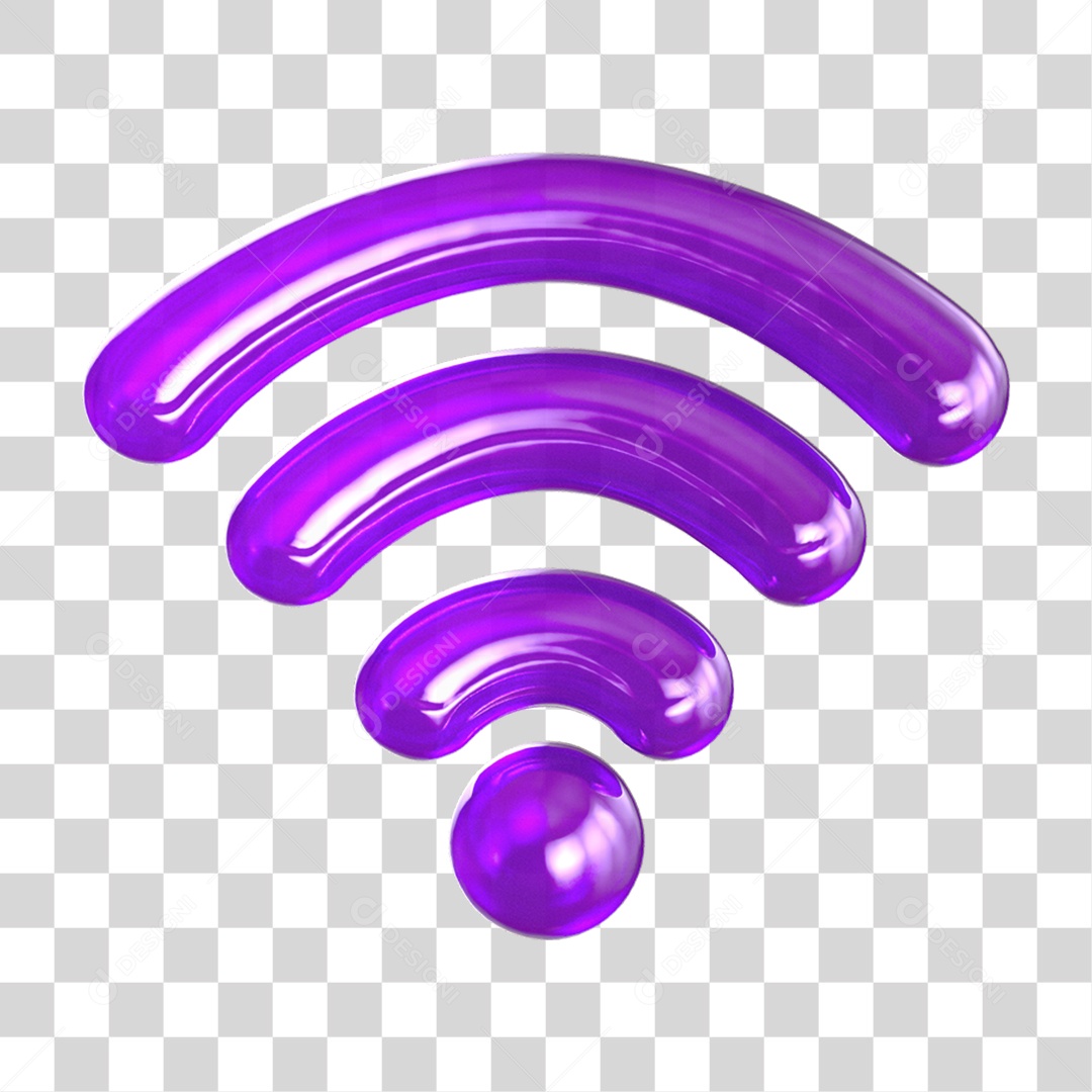 Ícone 3D Wi-fi Internet PNG Transparente