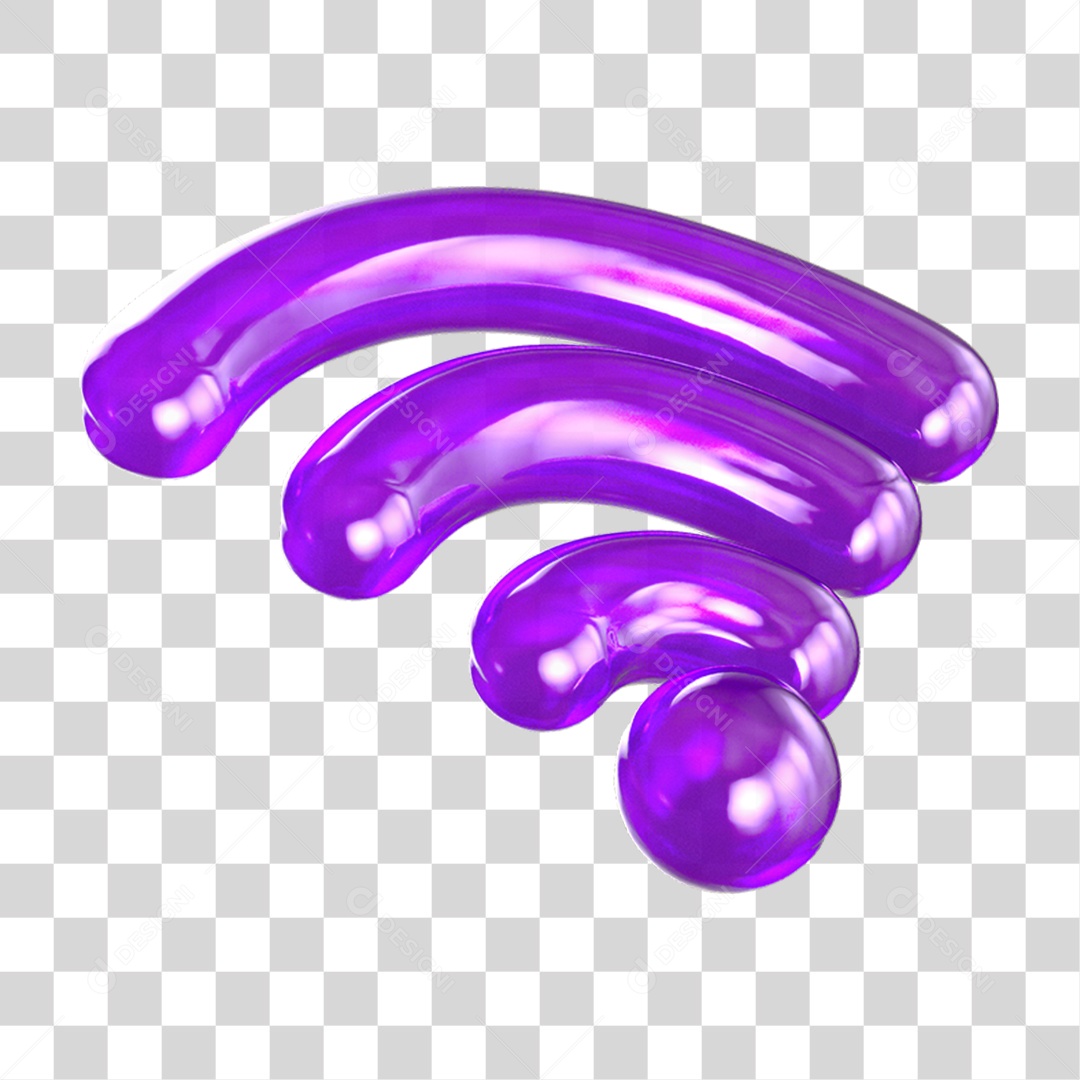 Ícone 3D Wi-fi Internet PNG Transparente