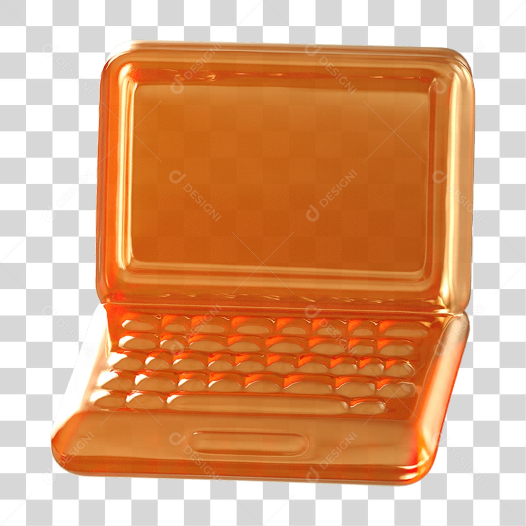 Ícone 3D Notebook Computador PNG Transparente