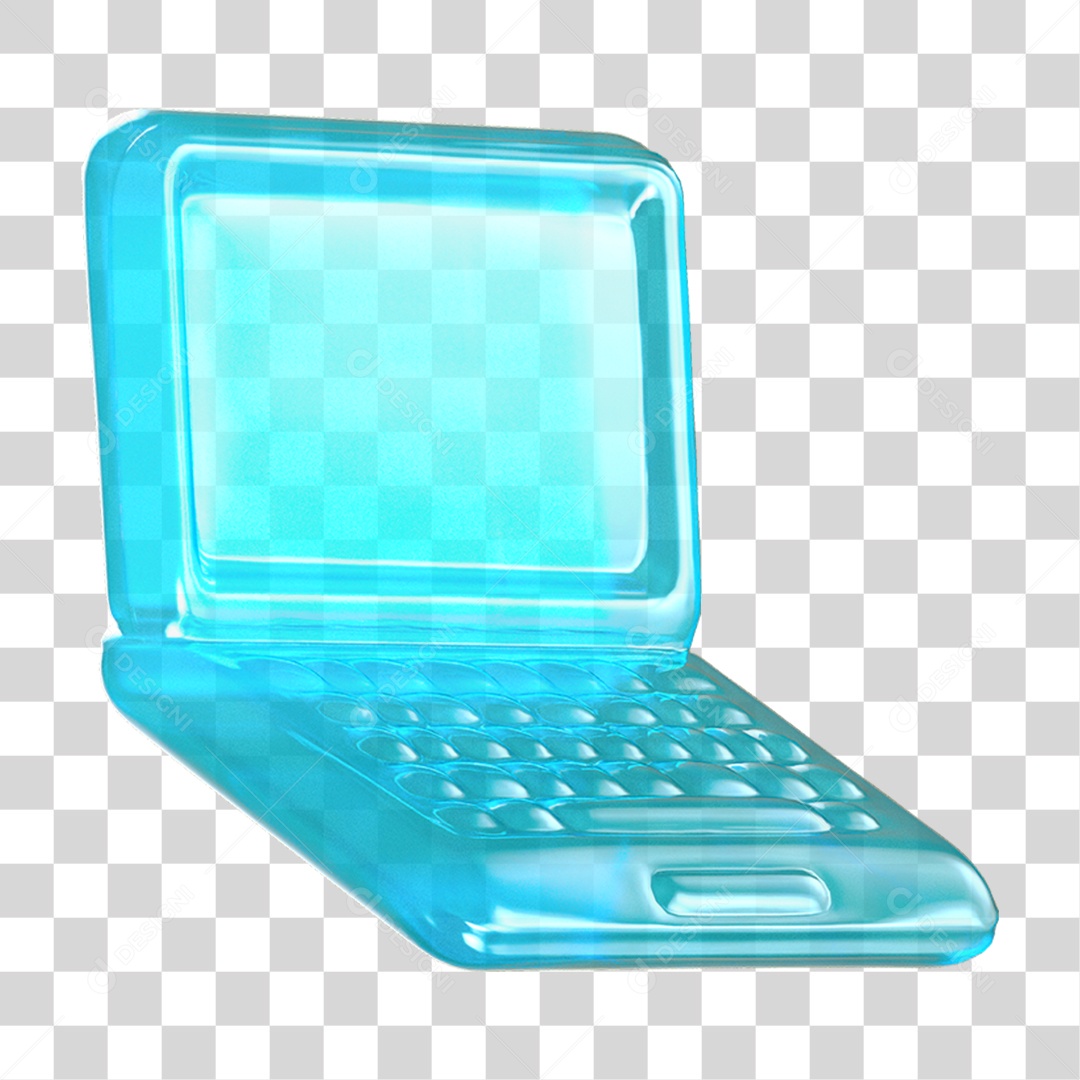 Ícone 3D Notebook Computador PNG Transparente