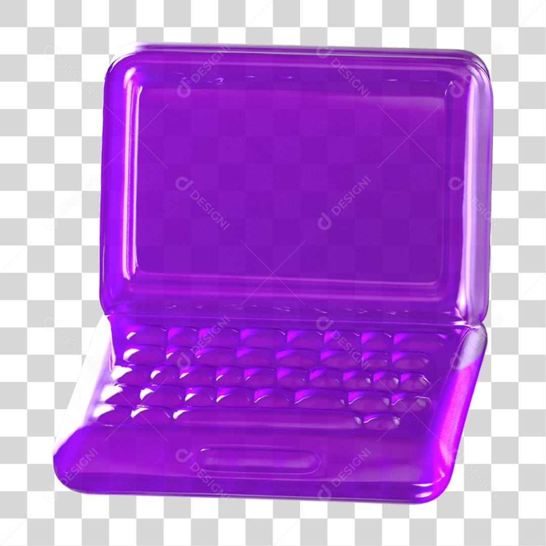 Ícone 3D Notebook Computador PNG Transparente