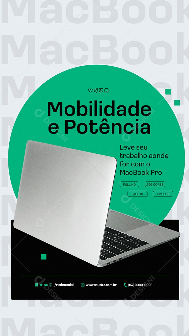 Story Loja da Apple Mobilidade e Potência Social Media PSD Editável