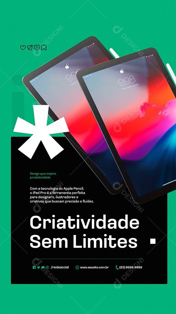 Story Loja da Apple Tablete Social Media PSD Editável