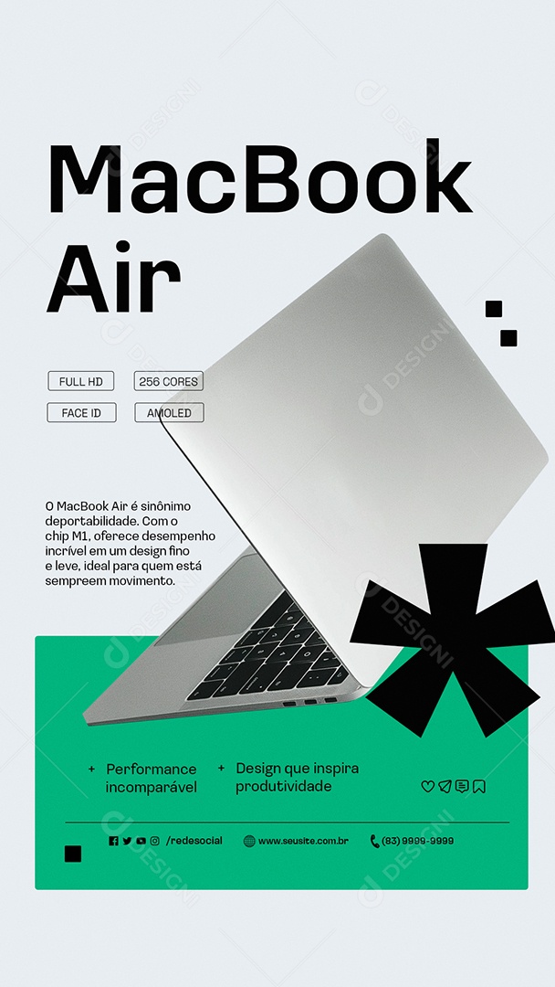 Story Loja da Apple MacBook Air Social Media PSD Editável