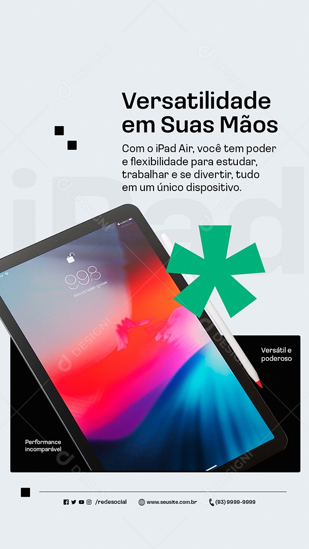 Story Loja da Apple Versatilidade em Suas Mãos Social Media PSD Editável