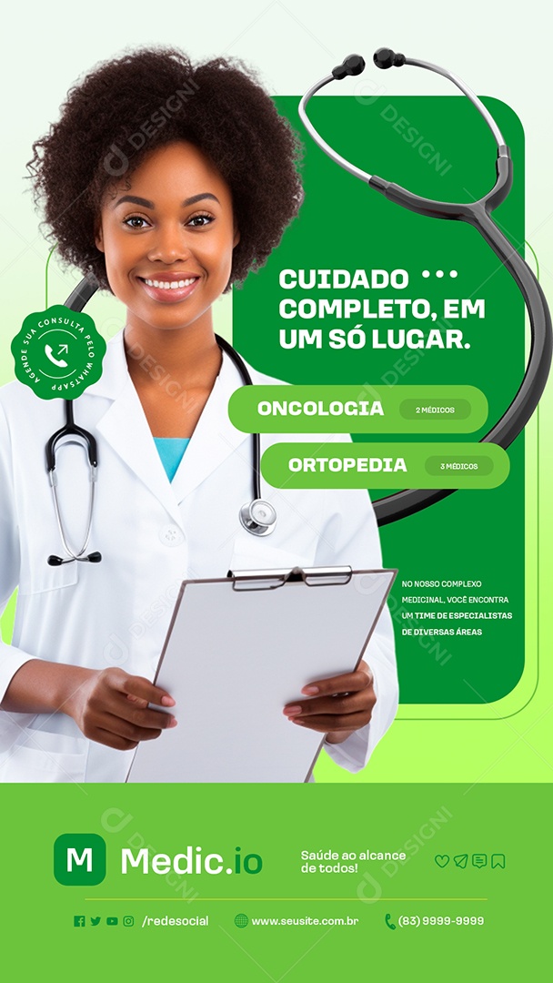 Story Centro Medico Cuidado Completo Social Media PSD Editável