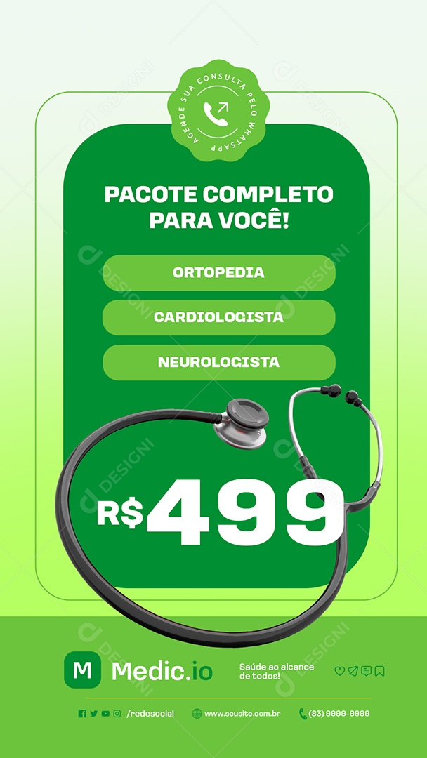 Story Centro Medico Pacote Completo para Você Social Media PSD Editável