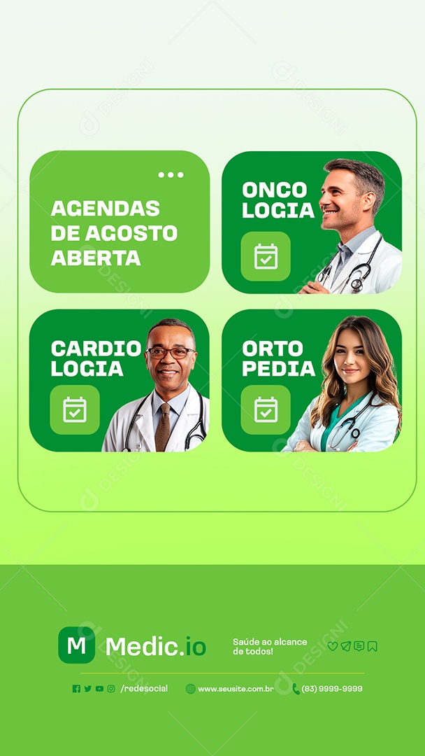 Story Centro Medico Agendas de Agosto Aberta Social Media PSD Editável
