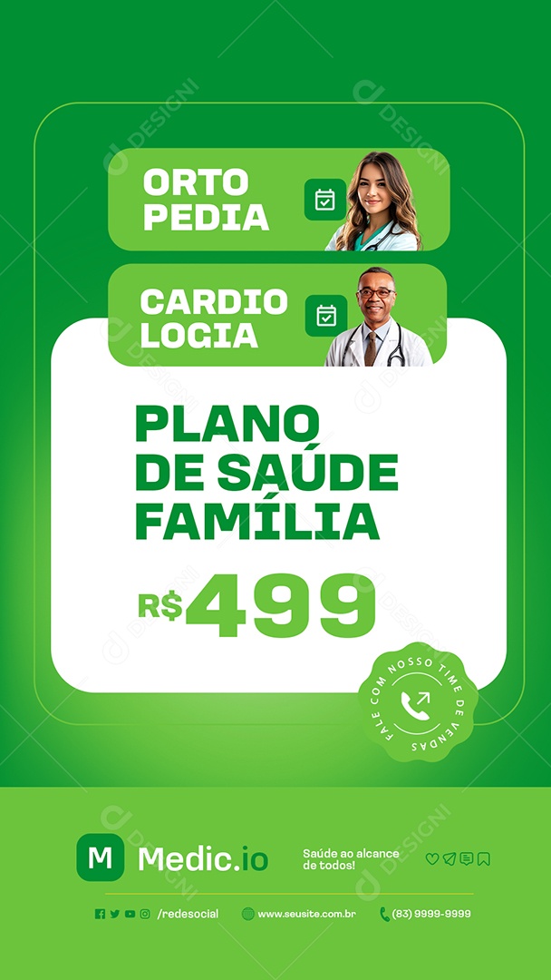 Story Centro Medico Plano de Saúde Família Social Media PSD Editável
