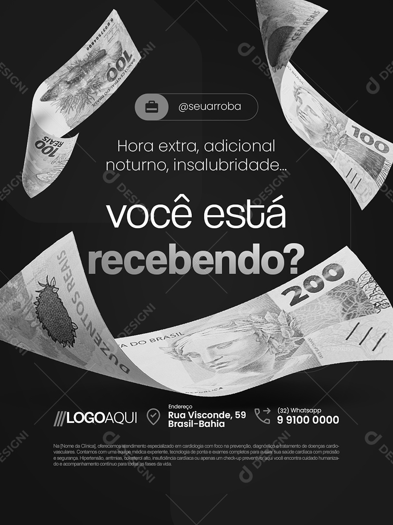 Advocacia Hora Extra Social Media PSD Editável