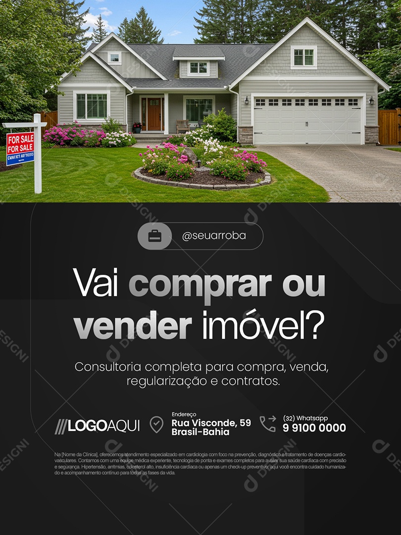 Advocacia Vai Comprar ou Vender Imóvel Social Media PSD Editável