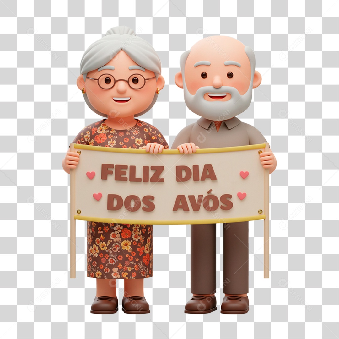 Personagem Casal de Idosos PNG Transparente