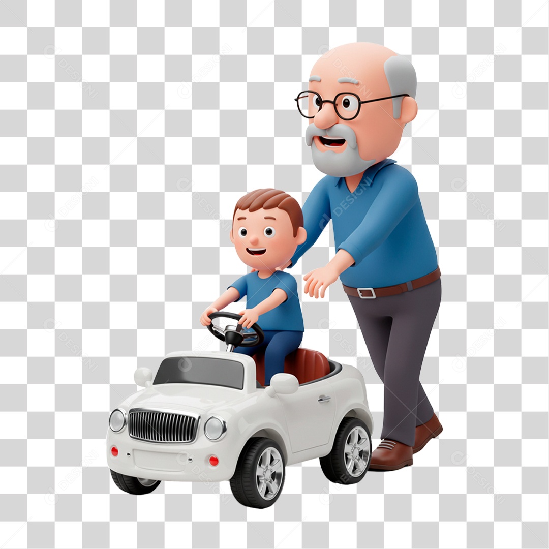 Grandfather Character Playing with His Grandchild Transparent PNG