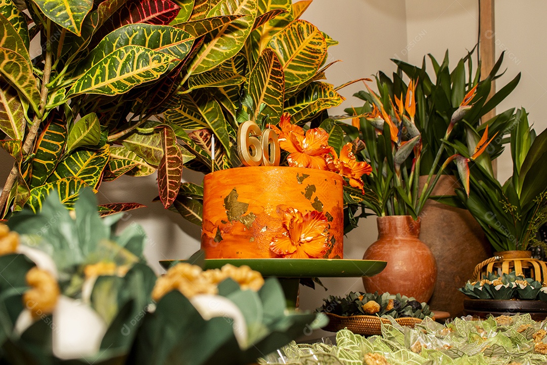 Alimentos saborosos em uma mesa de uma festa