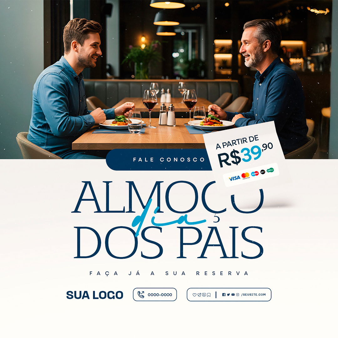 Motion Restaurante Almoço Dia dos Pais Faça Já Sua Reserva After Effects Editável