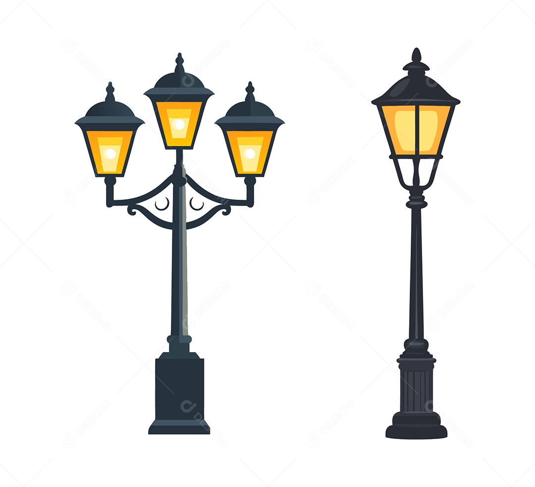 Ícone de Poste de Iluminação Ilustração Vetor EPS