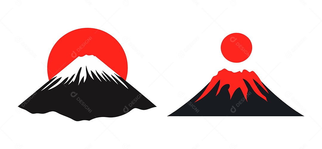 Ícone de Vulcão Ilustração Vetor EPS