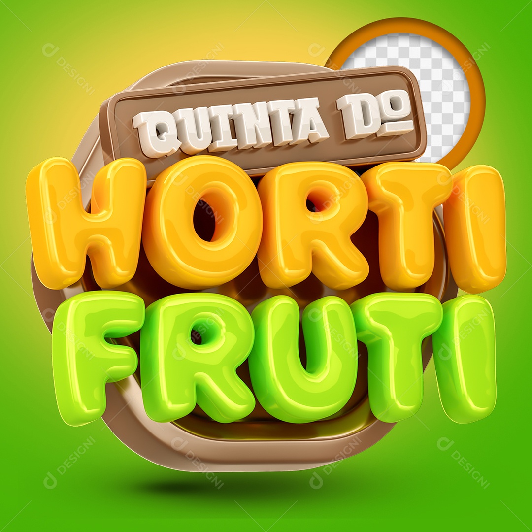 Quinta Do Hortifruti Selo 3D para Composição PSD