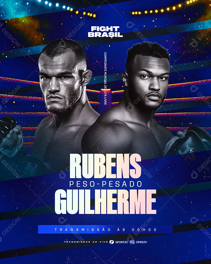 Campeonato de Luta Rubens Peso Pesado Social Media PSD Editável