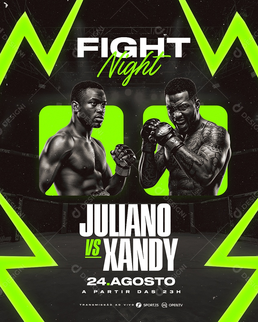Campeonato de Luta Fight Night Social Media PSD Editável