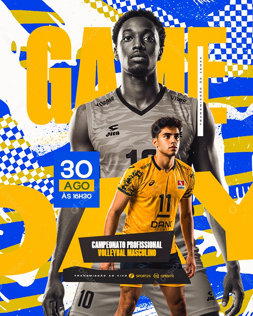 Campeonato Profissional Volleybal Masculino Social Media PSD Editável