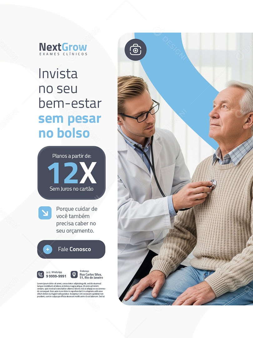 Clínica Médica Invista no Seu Bem Estar Social Media PSD Editável