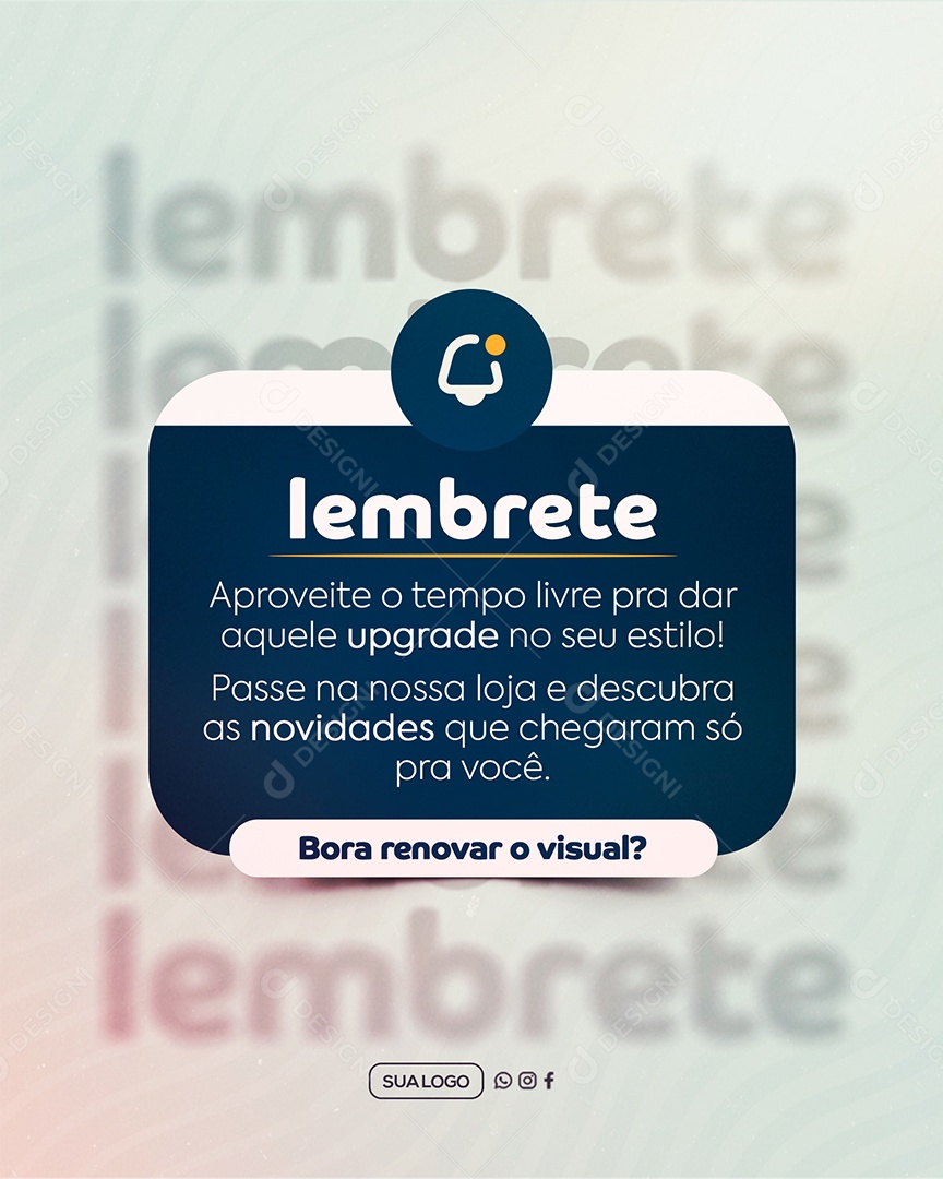 Lembrete Loja de Roupas Social Media PSD Editável